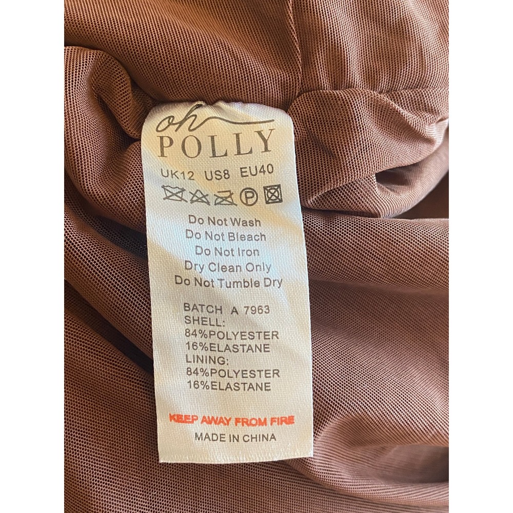 Oh Polly Beaded Mini Dress Sz 8 Prom Red Brown Ombre Strapless Bodycon Fairy NWT - Picture 9 of 10